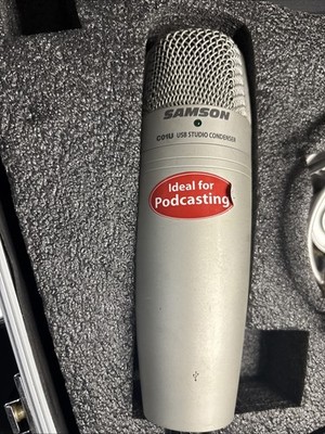 Samson C01U Pro USB Studio Condenser Microphone + Desktop Mic Stand | Silver