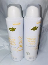 2 New Dove Cooling Whole Body Deodorant Spray Aluminum Free Peach  White Tea