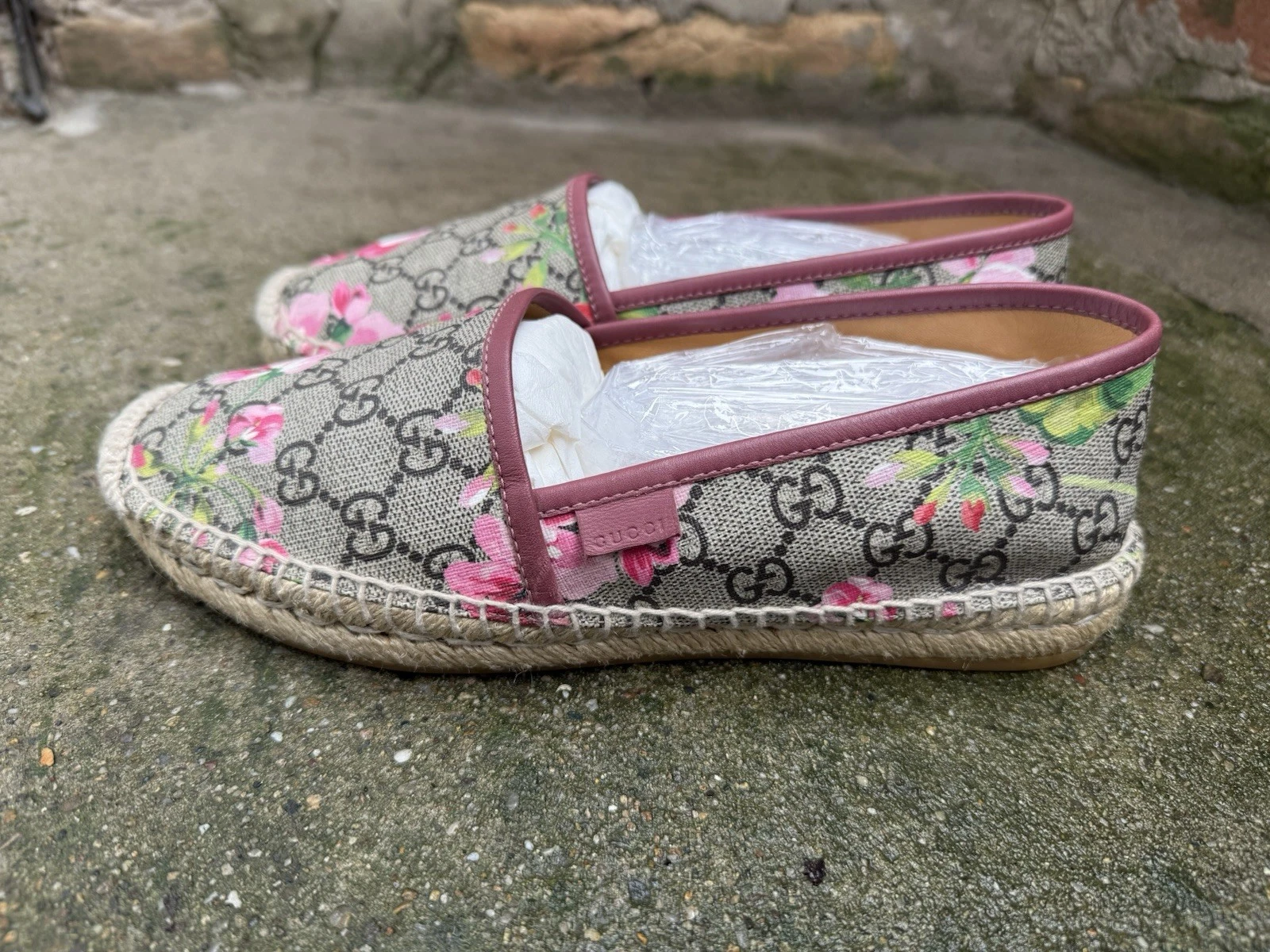 Authentique ✨Gucci✨GG (427110) fleurs imprimé floral espadrilles suprêmes chaussures EU 38