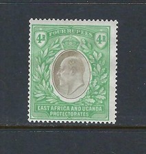 East Africa and Uganda 1904 King Edward VII 4r Grey& Green SG12 Mint Hinged. MH.