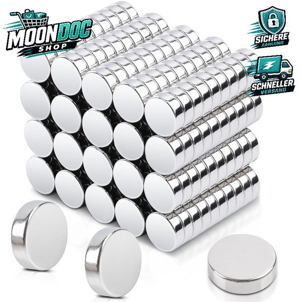 Magnete Neodym Stark 10X3Mm 200 StüCk Runde Magneten FüR KüHlschrank Whiteboard-image