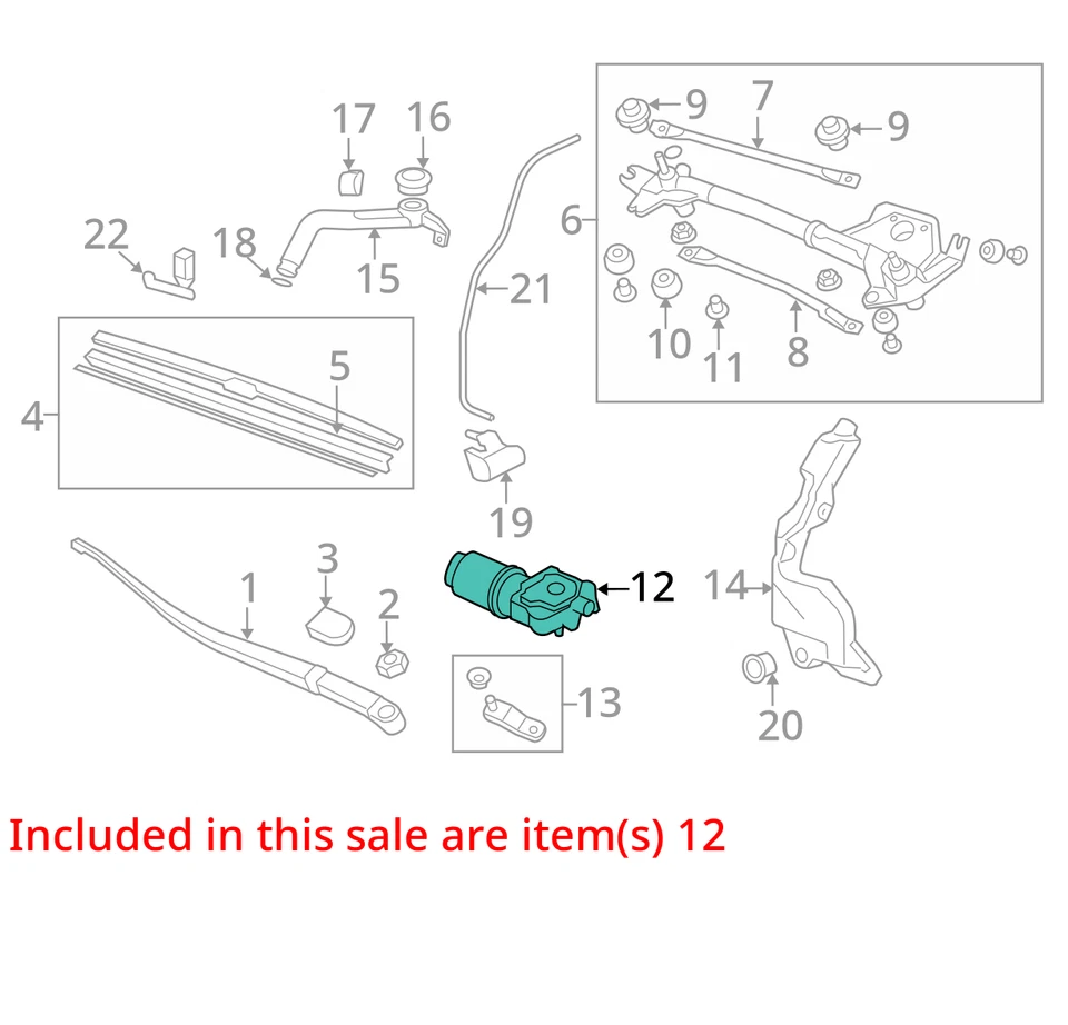 2008 Acura RDX Front Windshield Wiper Motor OEM 127K Miles - LKQ437830775 - Image 4 of 4