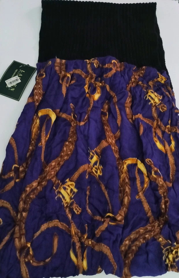 NUEVO CON ETIQUETAS Ralph Lauren Infinity Loop Bufanda Estampado Ecuestre Poni/Abrida/Herradura  Foto 2 de 4