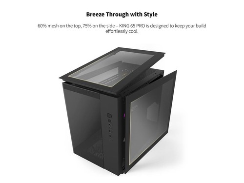 MONTECH KING 65 PRO ATX Mid Tower Gaming PC Case, Dual Chamber, High Airflow Mes - Picture 9 of 11