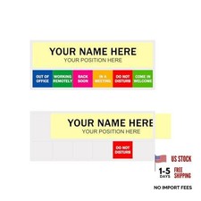 Office Door Sign,Name Plate With 6 Working Status Options,Do Not Silver