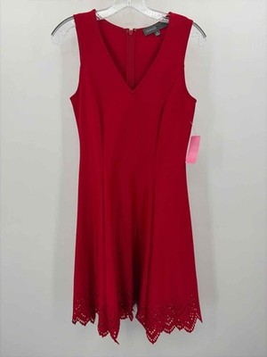 Donna Ricco Red Size 6 Knee Length Sleeveless Dress Donna Ricco Red Size 6 Knee Length Sleeveless Dress