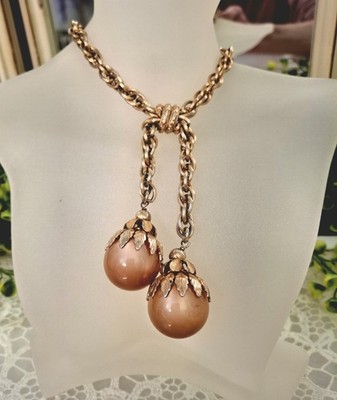 Classic Eugene Bertolli For Napier Golden Kumquat Lariat Necklace