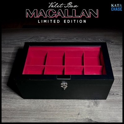 2015 The Macallan Limited Edition Jewelry Watch Valet Display Box Black Red