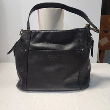 American Leather Co Shoulder Bag Black Tote Purse