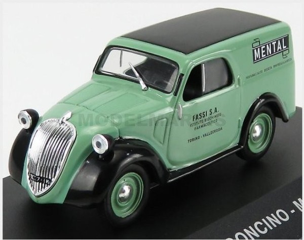 Edicola VCDE044 Fiat - 500A Furgoncino Van Mental 1953 - LichtgrüN Schwarz - 1/4-image