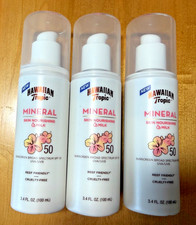 Hawaiian Tropic Mineral Skin Nourishing Milk Sunscreen SPF 50, 3.4oz LOT OF 3