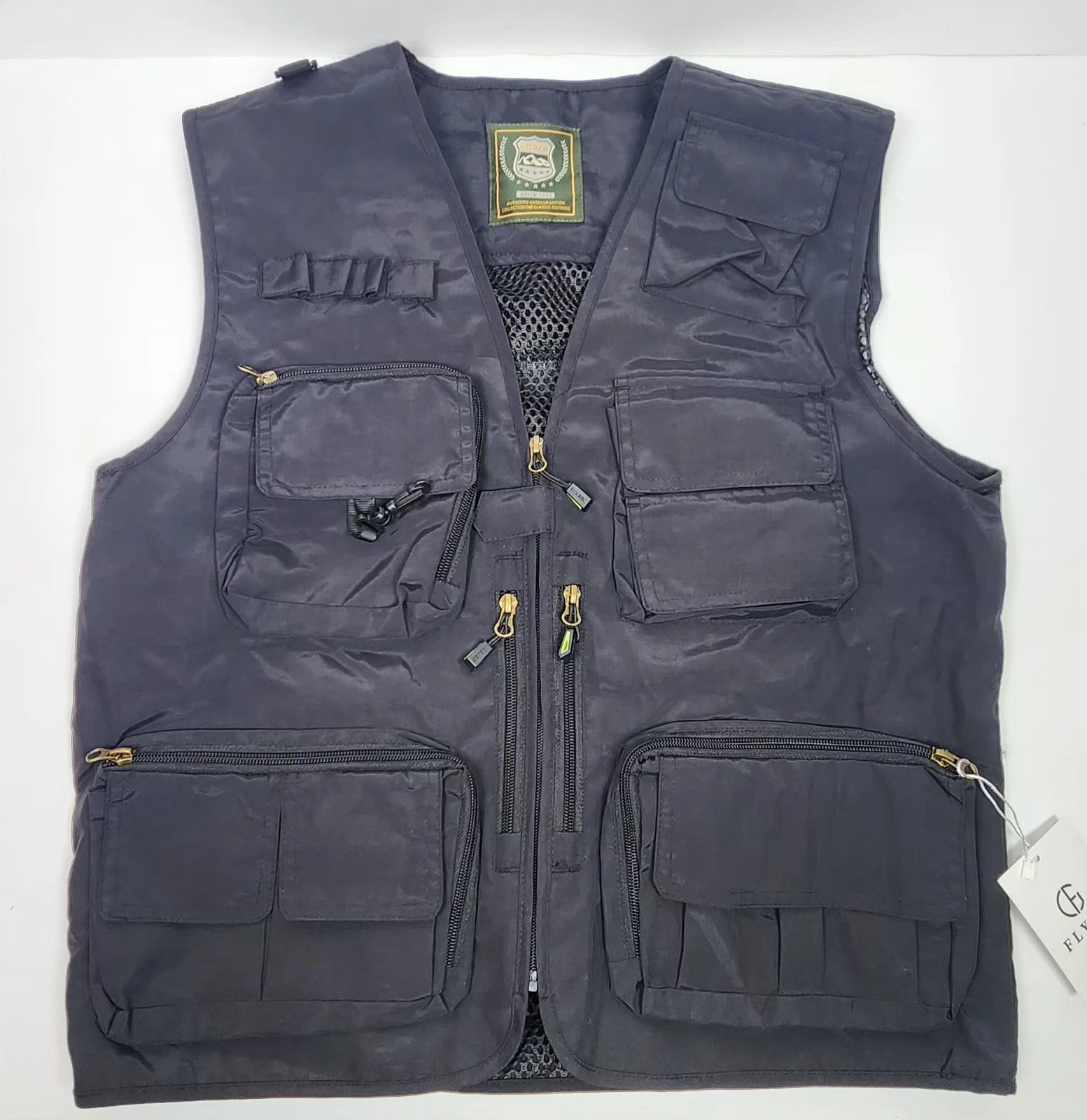 Flygo Men's Casual Outdoor Work Safari Fishing Travel Cargo Vest Jacket Size S