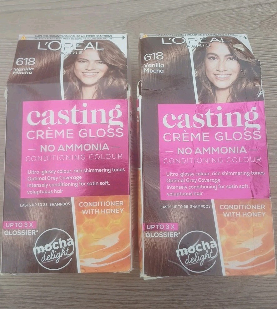 2 X L'Oreal Casting Gloss Semi-Permanent Hair Dye Vanilla Mocha 618