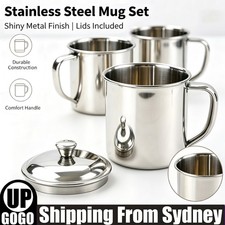 25OZ Stainless Steel With Lid Beer Mug Coffee Tea Cups Office Camping Water Cup