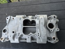 Used Weiand 8004 Aluminum Intake Manifold Small Block Chevy Sbc Felpro Gaskets