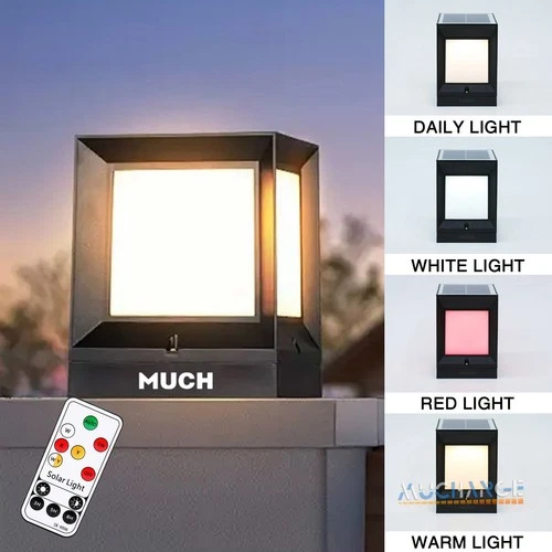 1-4PC Solar LED Post Lights Deck Cap Fence Outdoor Backyard Garden Lamps Decor