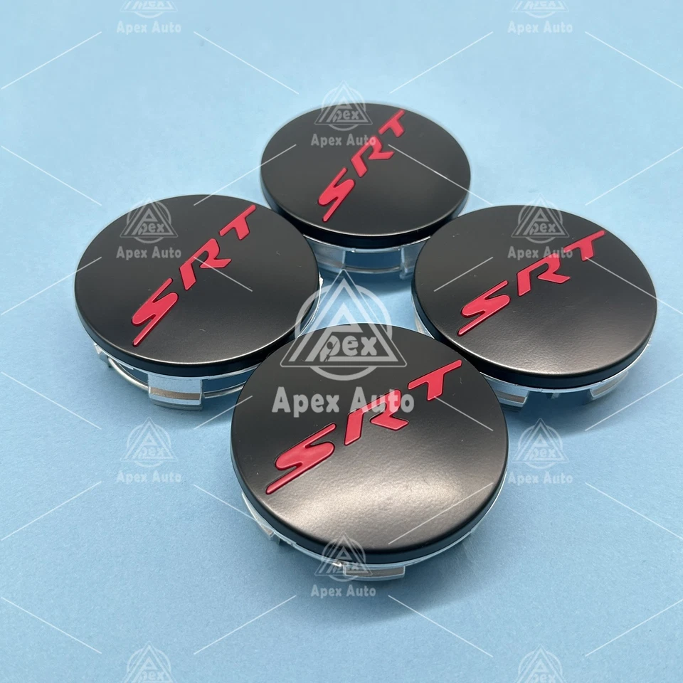 4PCS SET Black Red SRT Wheel Center Caps For SRT Hellcat 2015-2020 Rim Covers - Изображение 3 из 4
