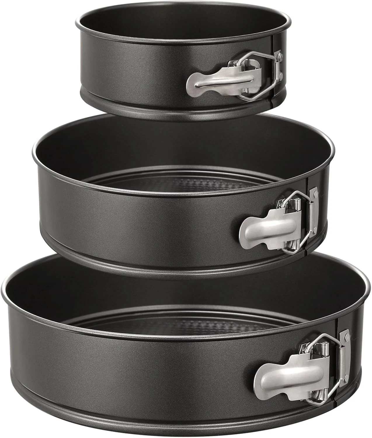 Springform Pan Set of 3 Non-Stick Leakproof round Cake Pan Set Includes 3 Pieces