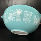 Vintage Pyrex Turquoise Cinderella Amish Butterprint Mixing Bowl 4 QT #444