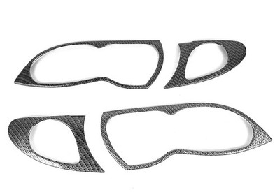 Carbon Effect Headlight Eye Lid Eyelids Eyebrows Fit BMW 99-05 E46 3-Series 4D