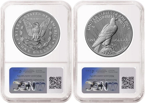 2 Coin Set 2026 Morgan Peace Diamond Field 250 Privy NGC MS70 FDOI Flag Presale image 2
