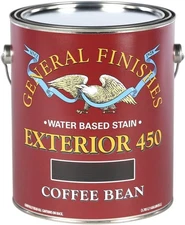 General Finishes Exterior 450 Water Based Wood Stain, 1 Gallon, Coffee Bean