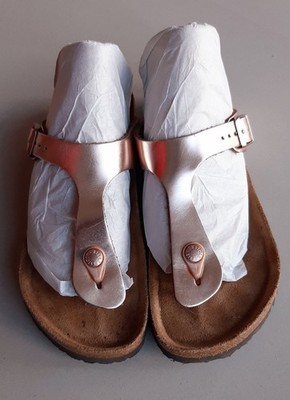 Birkenstock Sandalen 38 normale W Gizeh metallic copper Kupfer Bronze Rosé Gold