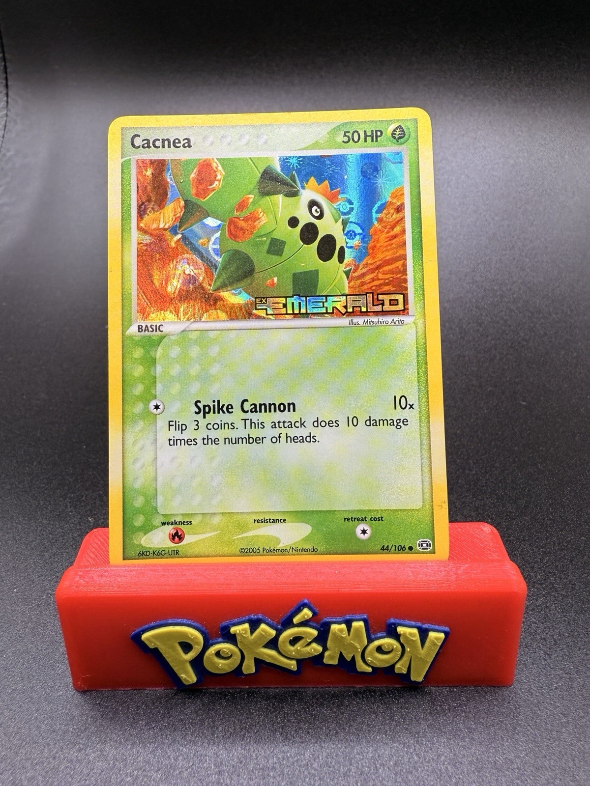 Pokemon TCG Cacnea 44/106 EX Emerald Stamped Reverse Holo Rare 2005 NM