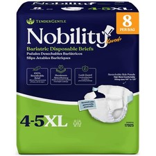 4-5xl Adult Diapers for Women and Men - 8 Bariatric Disposable Briefs with Ta...