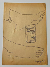 Andy Warhol Drawing on paper (Handmade) signed and stamped mixed media.