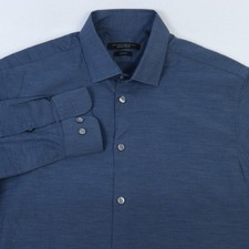 JOHN VARVATOS BLUE SIGNATURE TAILORED SLIM FIT SHIRT 16 32/33 M/L