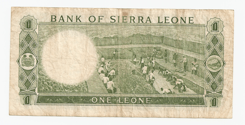 1964 Bank of Sierra Leone One Leones  Paper Money ~ Prefix A/5 - Picture 2 of 2