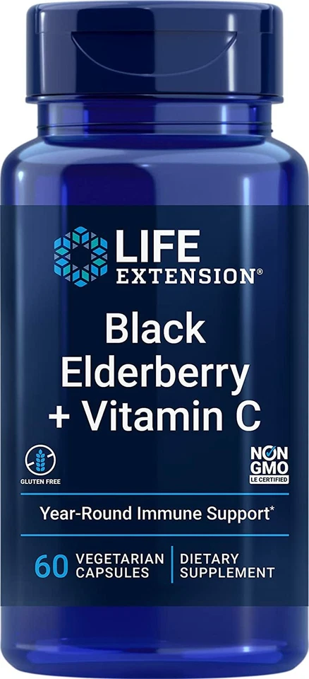 Life Extension Saúco Negro + Vitamina C - Apoyo al Sistema Inmunológico Paquete de 2 Foto 2 de 4