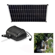 140 Watt Solar Pumpe 5000l/h Bachlaufpumpe Filter Wasserfall Teich Gartenteich 