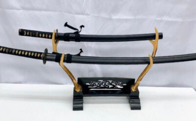Vintage Japanese Samurai Imitation Katana Two-Sword Tsuba Menuki
