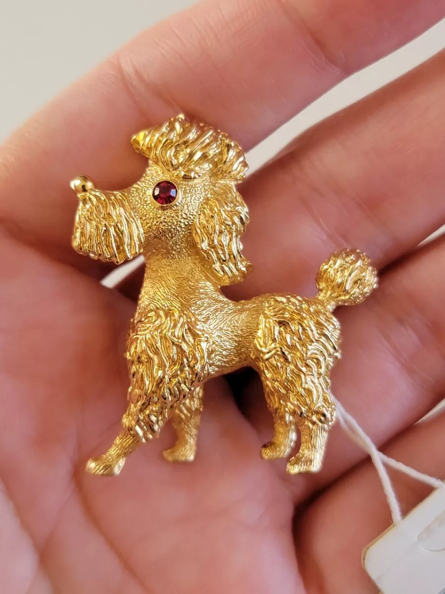 Antique top poodle brooch