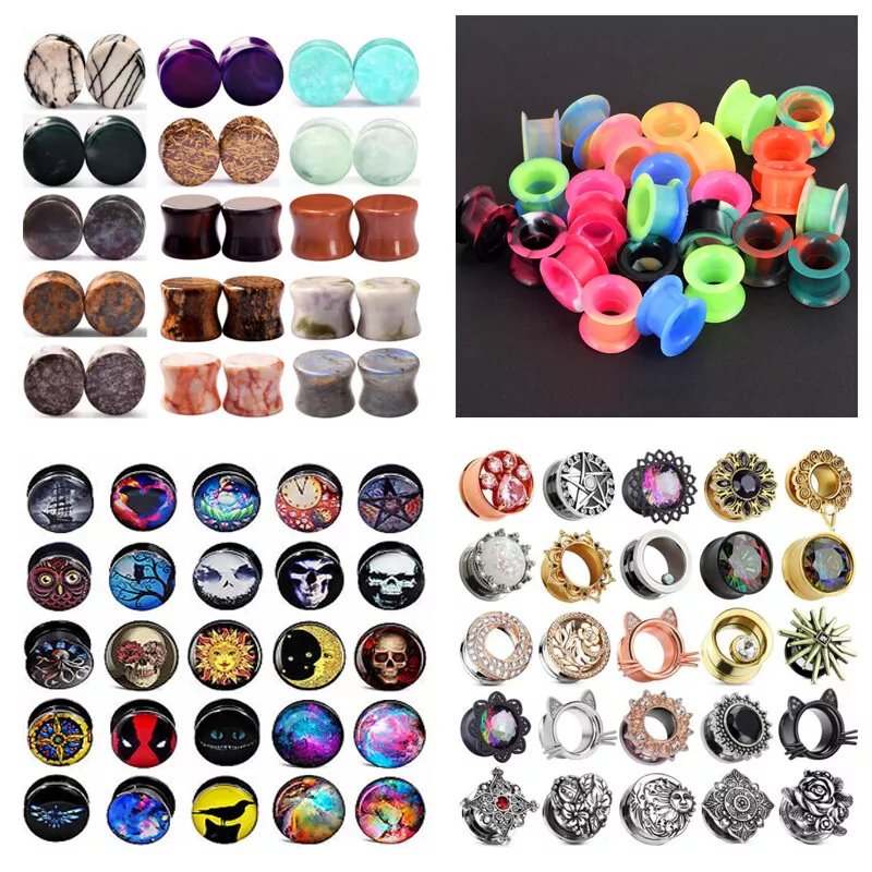 10 100Pairs Wholesale Ear Gauges Plugs Flesh Tunnels Ear Expander Piercing Set
