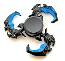 Blue Black Metal Fidget Spinner Toy Boys Girls Kids Adults ADHD Focus Stress   