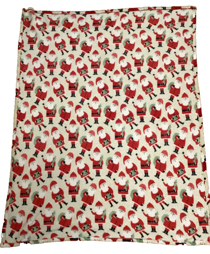 Santa Claus Fleece Throw Blanket 48x60 Holiday Gift Christmas Tree Toy Sack Tan - Picture 2 of 2