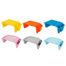 Plastic Lap Tray Food Laptop Computer Desk Serving Blue Grey Pink