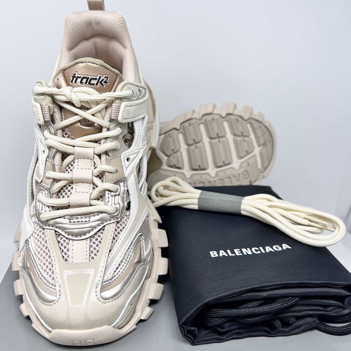 Balenciaga Track.2 Women's Sneakers Nude/Beige Size 38 EU/ 8 Balenciaga Track.2 Women's Sneakers Nude/Beige Size 38 EU/ 8
