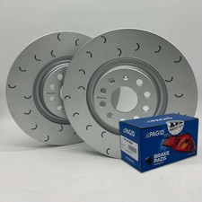 Front C-Hook Grooved Brake Discs & Pagid Pads for VW Golf MK7 GTI - 312mm