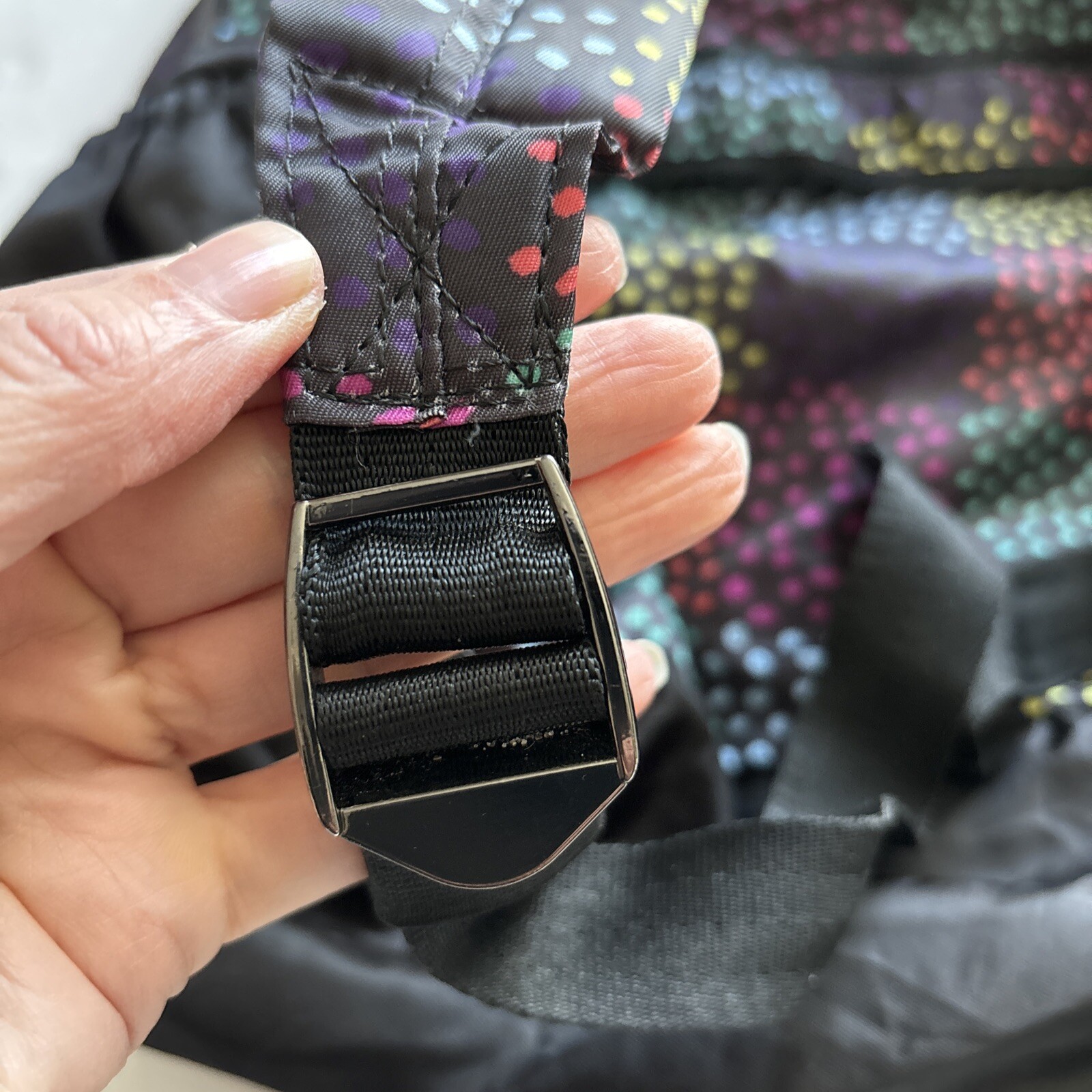 LUG Echo Packable Backpack Black Rainbow Dots Lig… - image 13