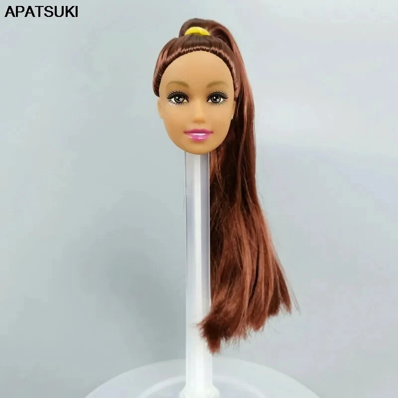 Lange braune Haare Schminken Hübsch Augen Puppenkopf für 1/6 BJD Puppen Zubehör - Bild 1 von 2