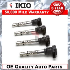 Ikio 4X IGNITION COIL PACK FOR SKODA OCTAVIA 1997-2010 SUPERB 2001-2008 MFPC26x4