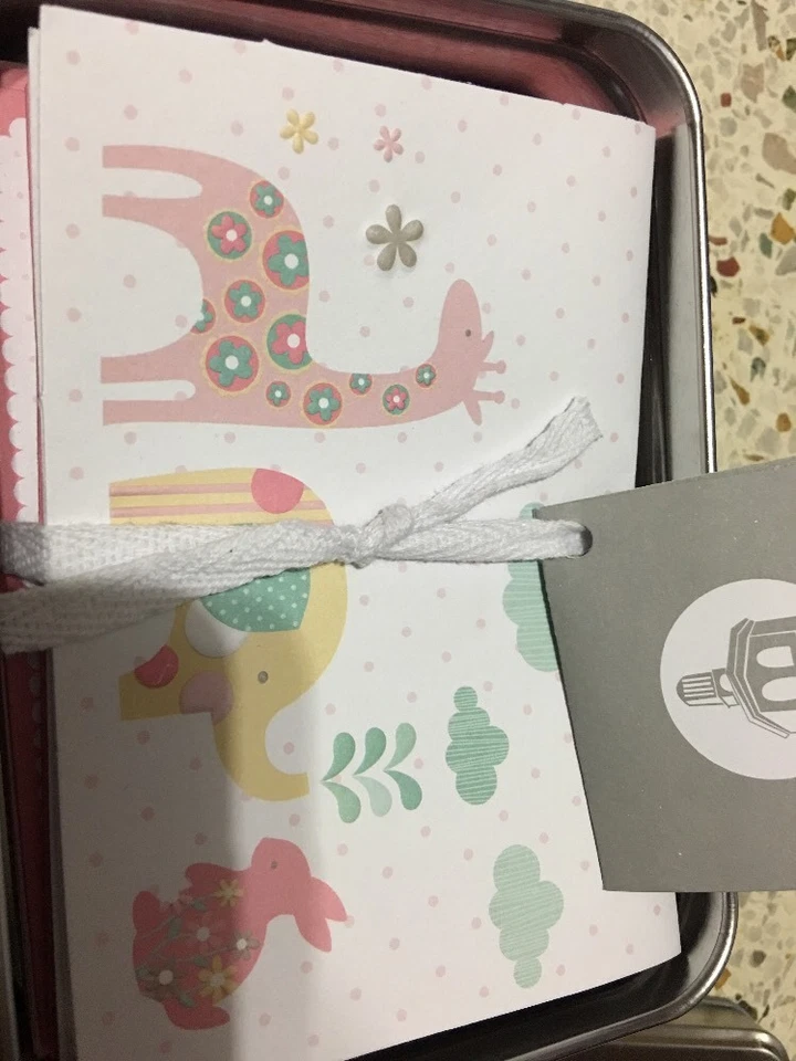 Pepper Pot 16 cartões de nota em lata de lembrança reutilizável ~ bebê menina canção de ninar novo - Imagem 2 de 2