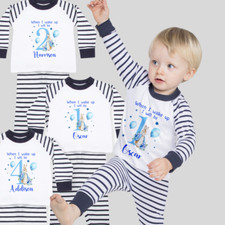 Personalised Baby Toddler Pyjamas: 'When I Wake Up I Will Be 1 2 3 4' Birthday P