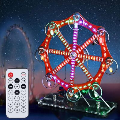 DIY Ferris Wheel Model, Colorful LED Lights SMD SMT Soldering Practice Kit, R...