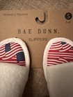 Rae Dunn Womens Slippers Sz Small 5-6 Patriotic White American Flag NEW — photo 7