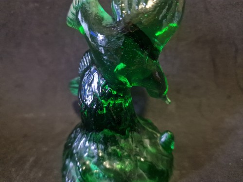 MURANO ARTE VETRO ARTISTICO GLASS SCULTURA UCCELLO COLORE VERDE DA COLLEZIONE - Foto 8 di 14